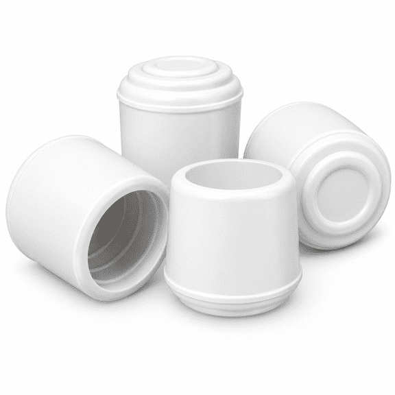 GREENOVA 1-1/4" Round Noise-Reducing Plastic Slip-On Chair Leg Tips,Nonslip Protective Furniture Leg Caps for Chairs,Stools,And Tables on Carpet Or Hard Surfaces,Set of 4,White