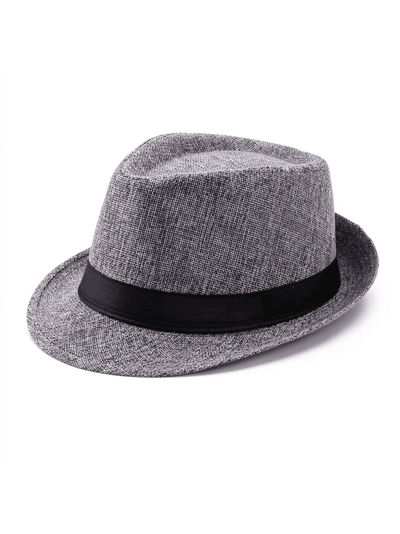2026 New Men Solid Color Wide Brim Fedora Felt Hat Panama Cap Boater Summer Beach Sunhat for Outdoor Activities, Beach Trips, Casual Wear, Vacations, Summer Events, Sun Protection
