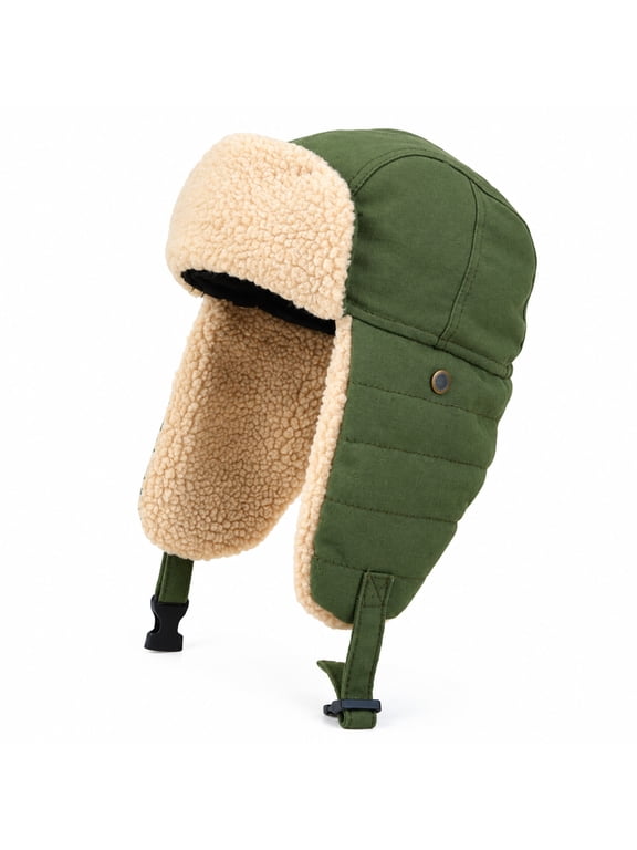 Cold Weather Trapper Hat for Women Men Warm Sherpa Fleece Winter Hats for Men Windproof Earflap Cap Hunting Ski Outdoor Hat Head Warmer