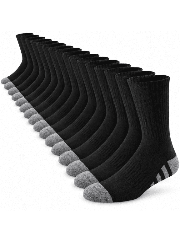 Joyne 8 Pairs Mens Crew Work Cushion Socks Long Athletic Running Socks Workout Breathable Socks Large Fit Mens Socks Size 10-13