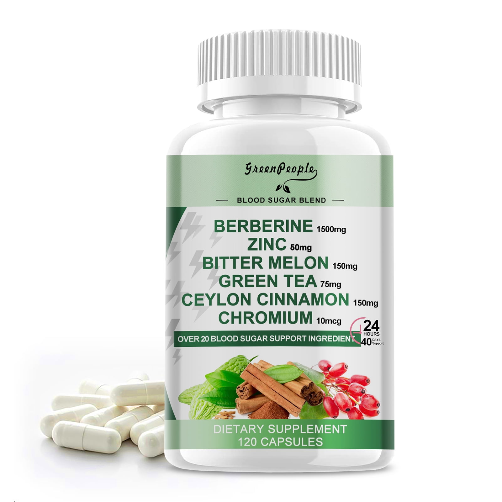 GREENPEOPLE Berberine Supplement 1500mg 120 Capsules Ceylon