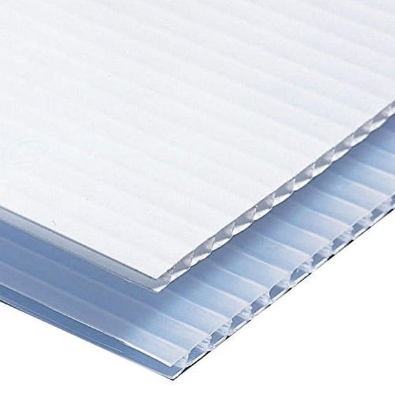 GREENSTAR 25 Sheets Corrugated Plastic 4MM White Sign Blanks 24" x 18" Short-Flute