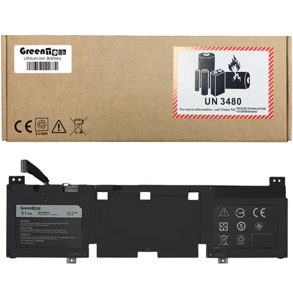 GREENTECH 3V806 BATTERY FOR ALIENWARE 13 R2, ALIENWARE ECHO 13, ALIENWARE QHD, ALW13ED-1508, ALW13ED-1708, ALW13ED-1808 51WHR 3V806, 62N2T, 2VMGK, N1WM4