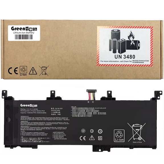 GREENTECH C41N1531 BATTERY FOR ASUS ROG GL502VS GL502VS-1A GL502VY GL502VY-DS71 ROG STRIX GL502VS ROG STRIX GL502VS-FY032T 15.2V 62WH 0B200-01940100
