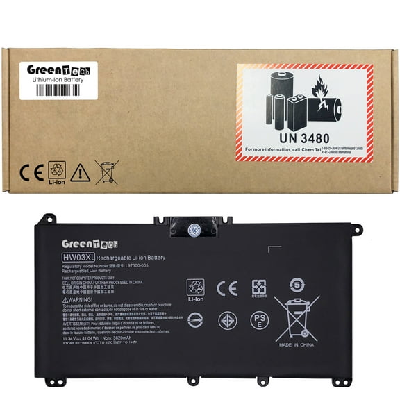 GREENTECH HW03XL L97300-005 BATTERY FOR HP 240 245 250 255 G9 HP PAVILION 15-EG 15-EH 17-CP 11.34V 41WHR HSTNN-IB90