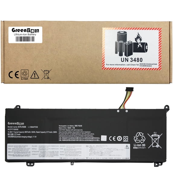 GREENTECH L19C4PDB BATTERY FOR LENOVO THINKBOOK 14 G2 G3 G4 THINKPAD 15 G2 G3 G4 15.36V 60WH SB10Z21205 L19M4PDB 5B10Z21201 L20M4PDB