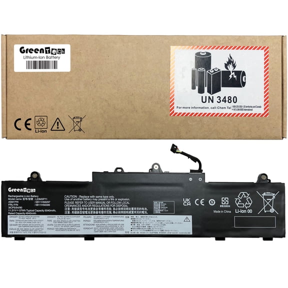 GREENTECH L23M3P71 BATTERY FOR LENOVO THINKPAD L14 GEN 5 L16 GEN 1 11.31V 57WH L23D3P72 SB11H56297 L23L3P71 SB11H56298 5B11H56397 5B11H56398 L23D3P71