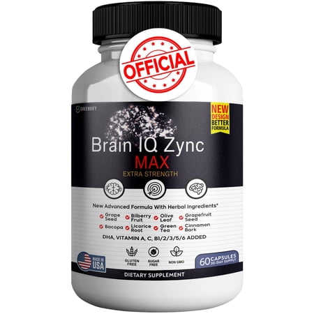 Brain IQ Zync Max – Supplement for Brain Support with Natural Ingredients for Memory, Focus, Clarity & Cognition (1 Pack)