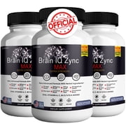 Brain IQ Zync Max   Brain Support Supplement with Natural Ingredients for Memory, Focus, Clarity & Cognition 3 Pack