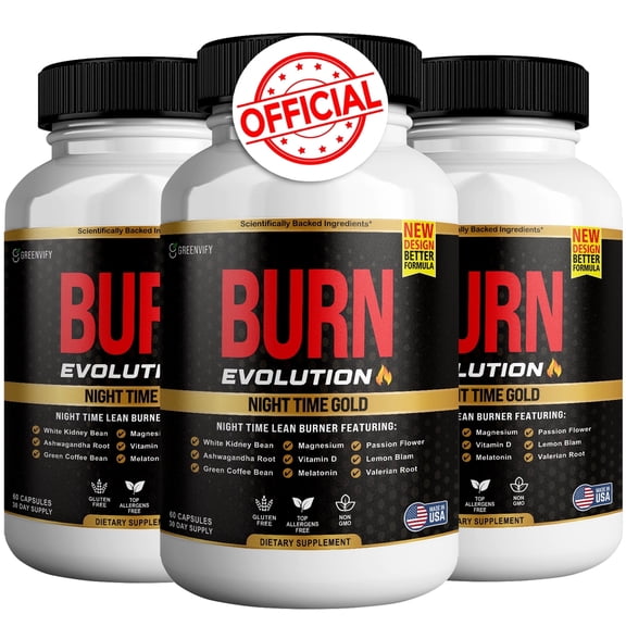 GREENVIFY Burn Evolution Night Time Gold Formula, 180 Count