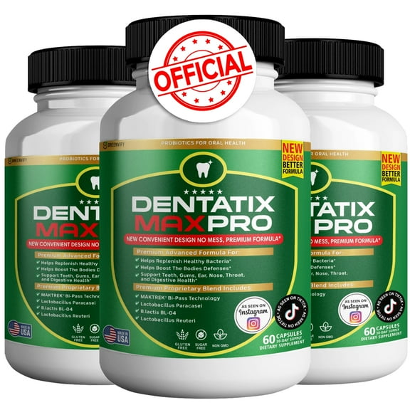 GREENVIFY Dentatix Max Pro Oral Probiotic Supplement, 40 Billion CFU, for Gum and Teeth Health, Fresh Breath, 1 Bottle (Capsules)