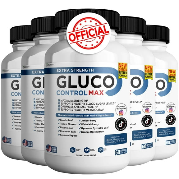 Gluco Control Max - Extra Strength Dietary Supplement for Energy | Healthy Blood Sugar & Metabolism Support (300 Count)