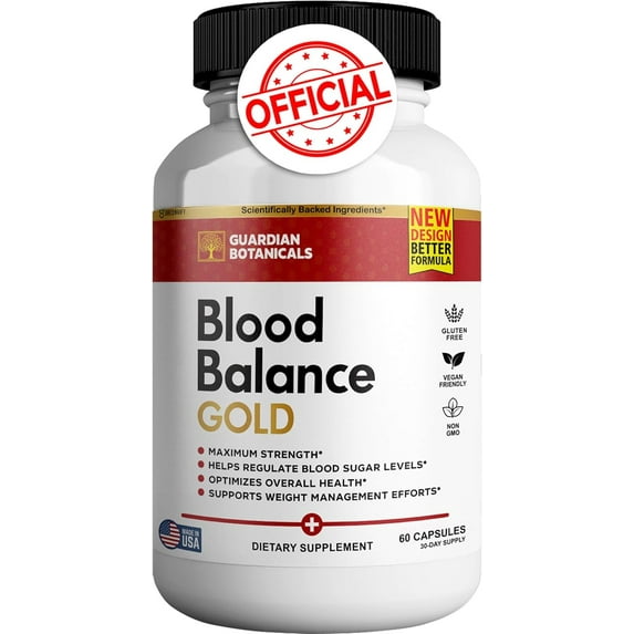 Guardian Botanicals Blood Balance All Natural Formula to Maintain Healthy Levels, Maximum Strength Daily Formula, Blood Balance Reviews (1 Pack - 60 Capsules)