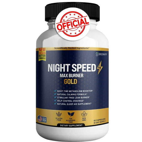 Night Speed Max Burner Gold – Powerful Anabolic Recovery & Natural Sleep Aid with Melatonin, Magnesium, Ashwagandha 60 Capsules