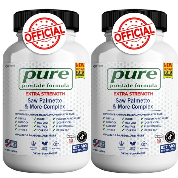 Pure Prostate Formula Herbal Supplement for Men with Saw Palmetto, Beta-Sitosterol, Pumpkin Seed & Zinc,120 Count