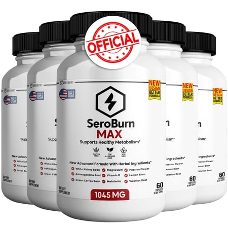 Seroburn Max Powerful Supplement Formula with Ashwagandha Vitamin D & Magnesium Natural Sleep Aid & Recovery Support-(5 Pack)