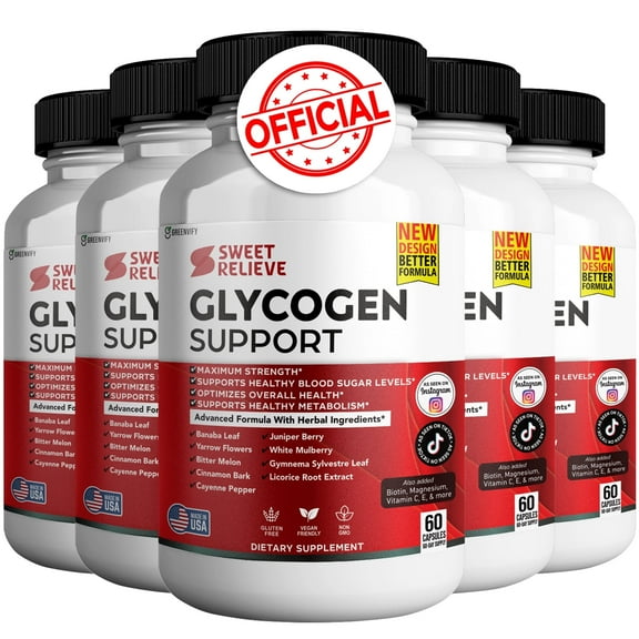 Sweet Restore Glycogen Support Max All Natural Herbal Formula to Maintain Healthy Blood Sugar and Energy Levels (1 Pack)