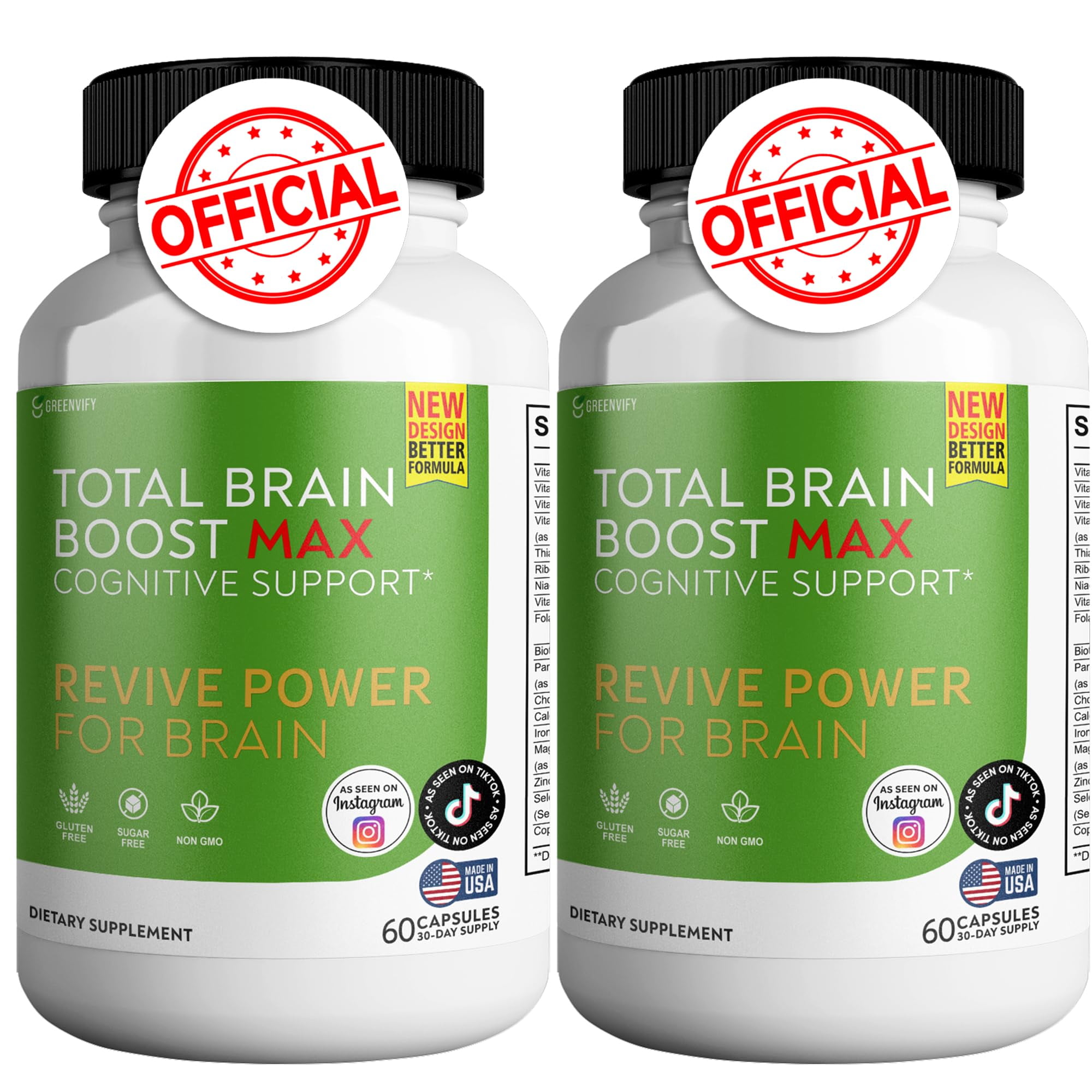 This Popular Supplement Could Clear Brain Fog GREENVIFY Total Brain Boost - Brain Support Supplement Enhance Memory