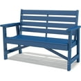 thumbnail image 1 of GREENVINES Outdoor  | HDPE | Garden Benches | Weatherproof | for Outdoors Patio Park Porch Outside Backyard | 2-Person | Blue, 1 of 8