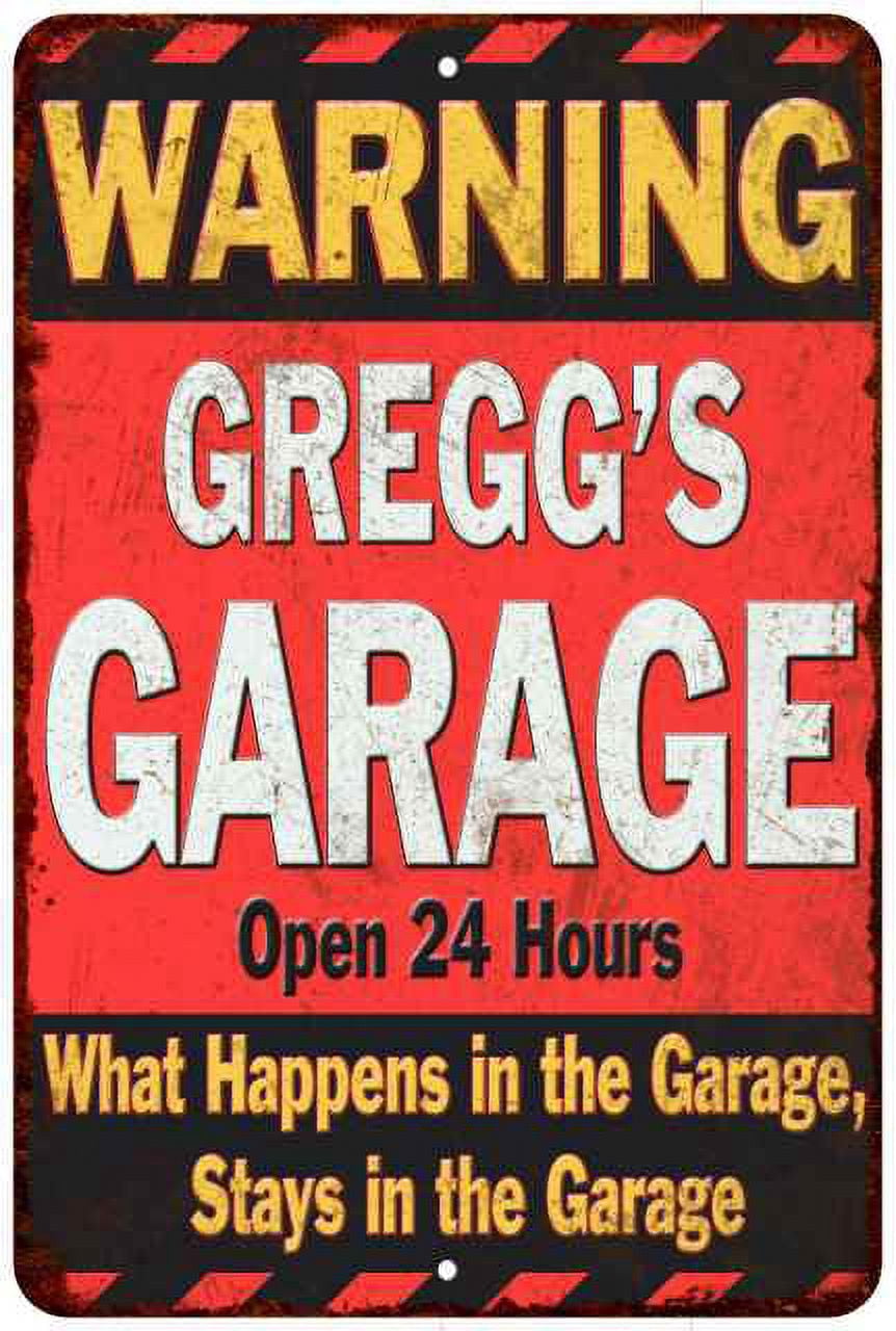 Greg Sign GREGG'S Garage Warning Man Cave Wall Decor 12x18 Metal Sign ...
