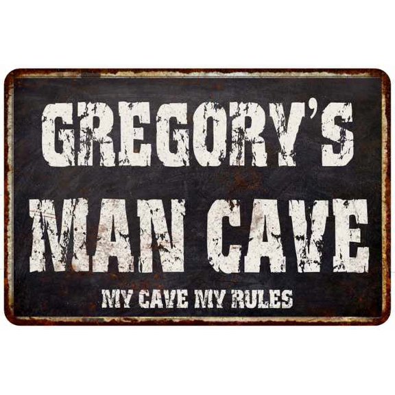 GREGORY'S Man Cave Black Grunge Sign Home Decor Gift Cave Funny 108120004406