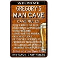 thumbnail image 1 of GREGORY'S Man Cave Rules Rusty Sign Garage Decor 8 x 12 High Gloss Metal 208120051407, 1 of 1