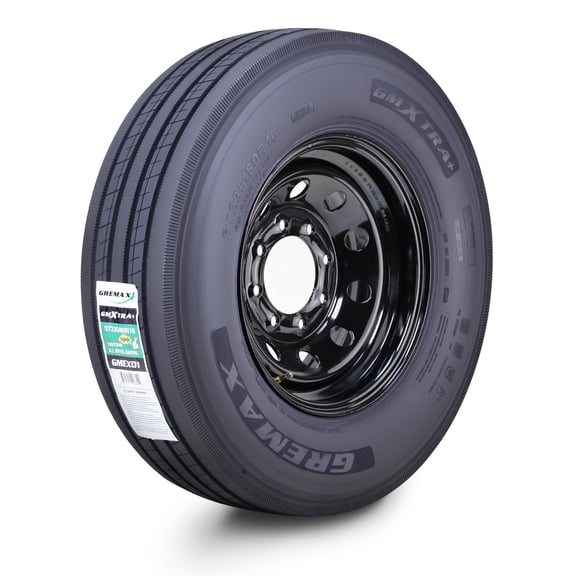 GREMAX All Steel Trailer Tire Wheel Assembly ST235/80R16 16-Ply H 130/126M w/8 Lug on 6.5" PCD Black Mod Wheel