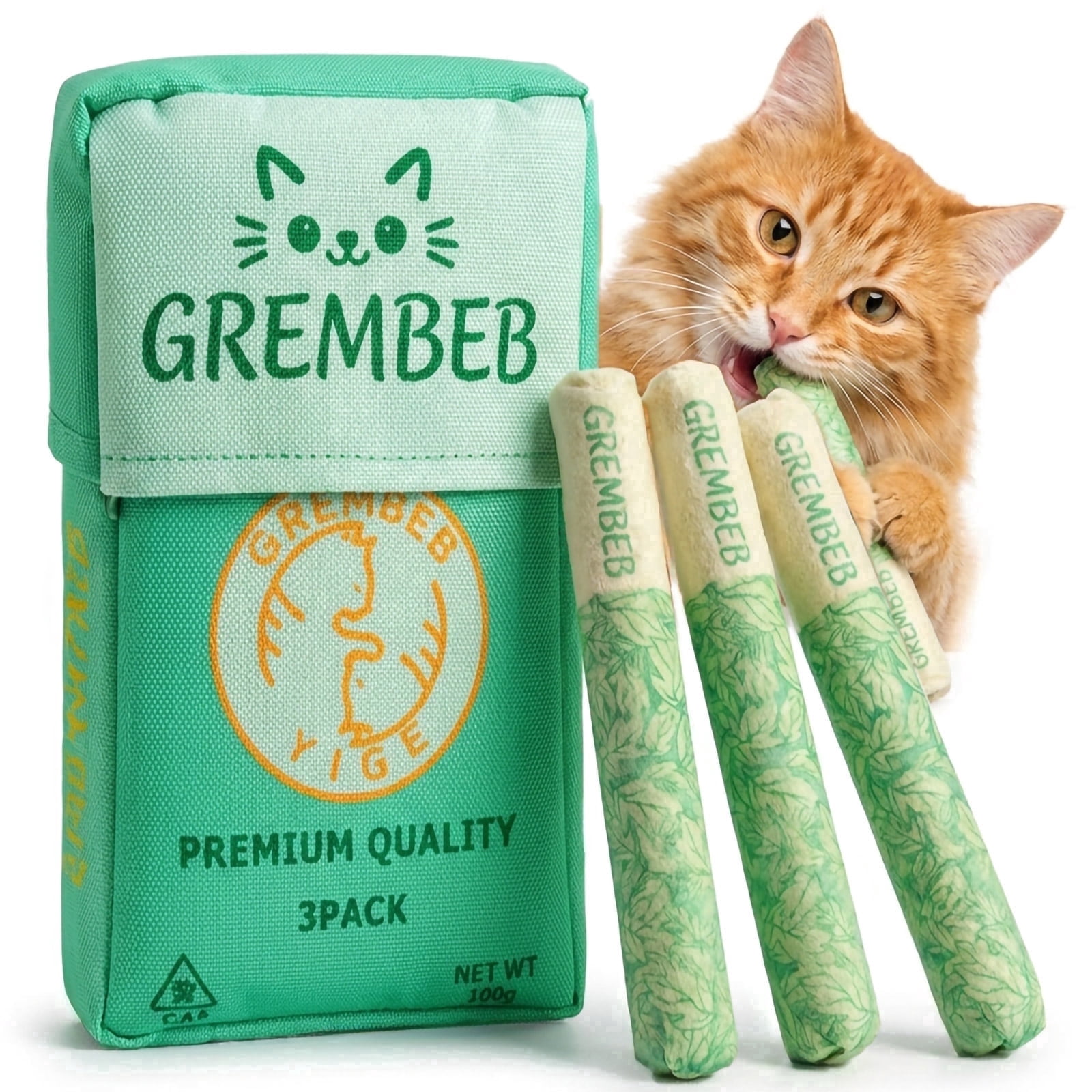 cat cigarette toy GREMBEB Cat Toys Kitten Catnip Chew Indoor Cats Cigarette-Shape Toy Gifts  Organic Catnip Teething Interactive Kitty Kicker Self Play