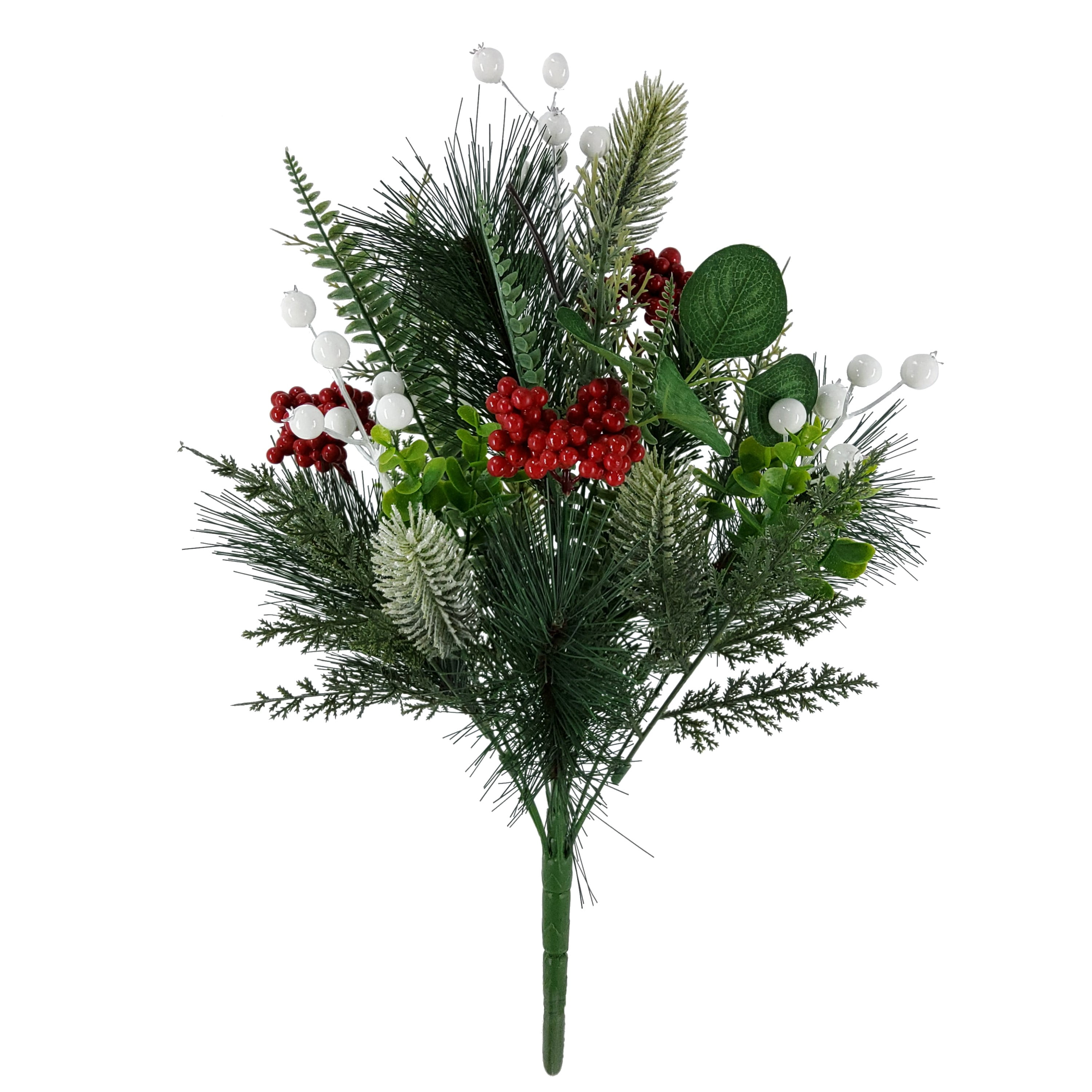 Mainstays 21.5''H Indoor Decorative Greenery Berry Mixed Bouquet, Green and Red Color.