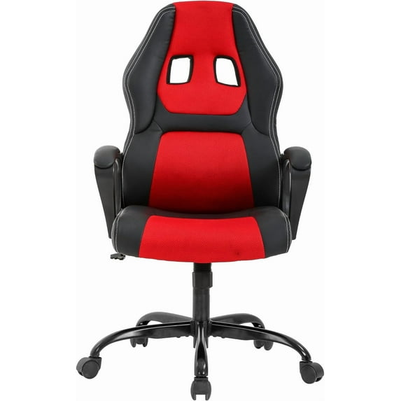 GREOKL Gaming Chair Ergonomic Office Chair Computer Chair with Lumbar Support Ergonomic Pu Leather Adjustable Height Executive Chair for Women Men and Adults, Classic Red