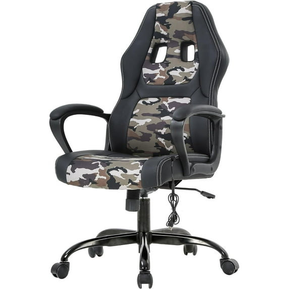 GREOKL Gaming Chair Ergonomic Office Chair Computer Chair with Lumbar Support Ergonomic Pu Leather Adjustable Height Executive Chair for Women Men and Adults, Massage Camo