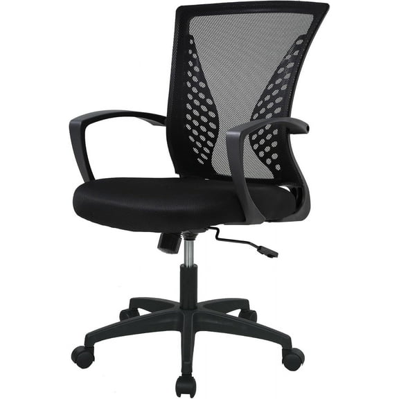 GREOKL Office Computer Gaming Chair Ergonomic Mesh Desk Chair Adjustable Video Game Chairs with 360 Degrees Swivel Wheels Armrest Lumbar Support for Home Office, Black