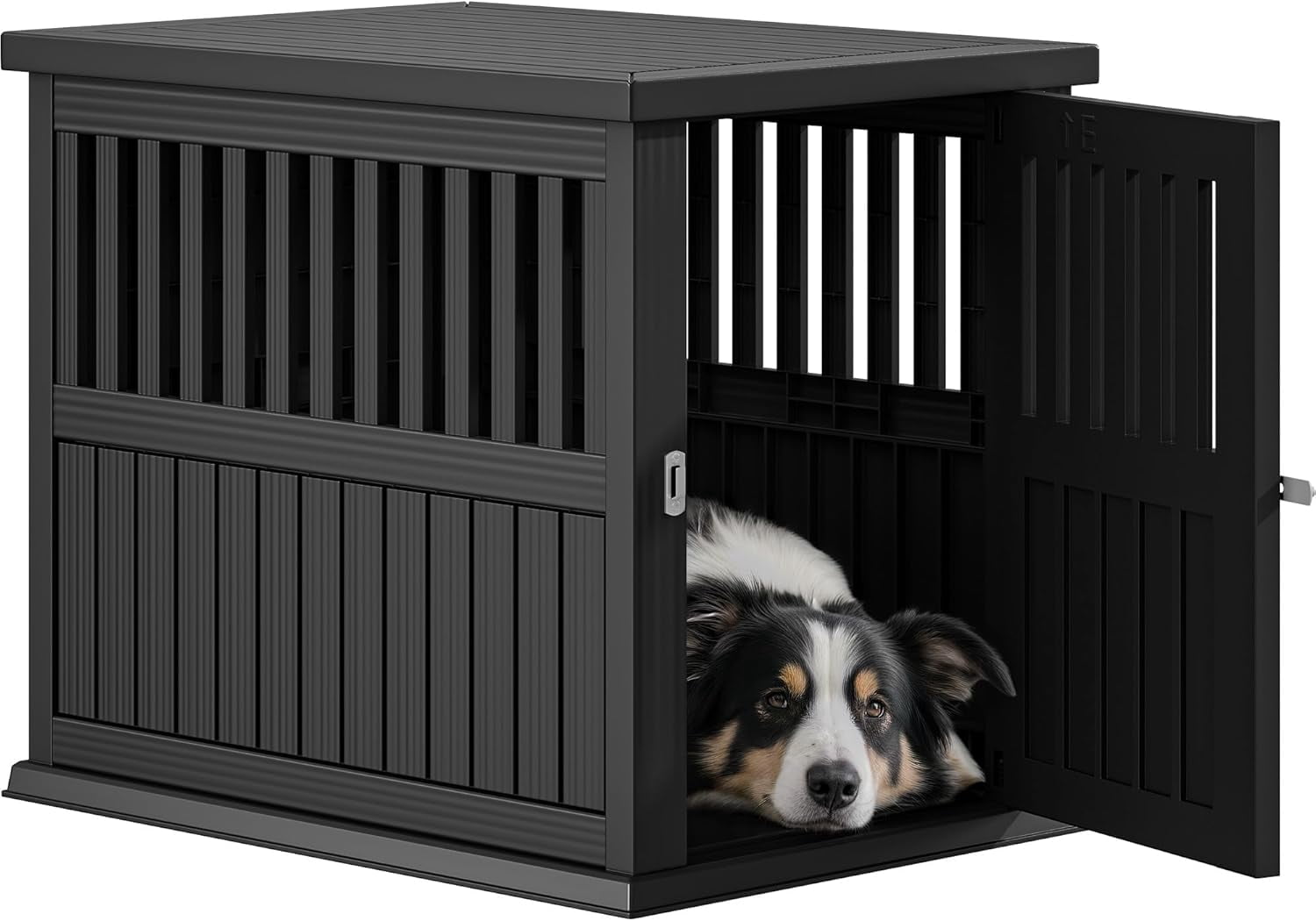 GREOKL Plastic Dog Crate/House, Indoor & Outdoor Dog Kennel with Lift ...