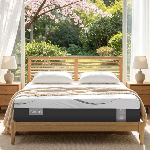 GREOO Full Size 10 inch Foam Mattress, Cooling Gel Memory Foam, Back & Pressure Relief, Motion Isolation, CertiPUR-US Certified, Washable Cover, 365 Night Trial