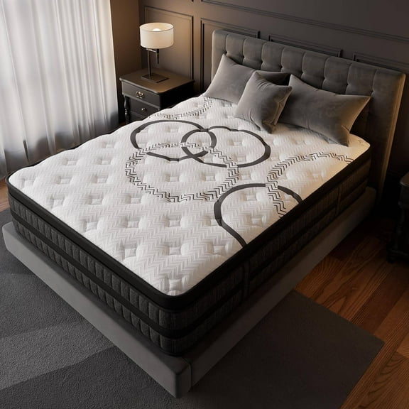 GREOO King Size Mattress 10" Hybrid Mattress in a Box Gel Memory Foam and Pocket Springs with Motion Isolation, Medium Firm, Pressure Relief, CertiPUR-US® & OEKO-TEX® STANDARD 100 Certified