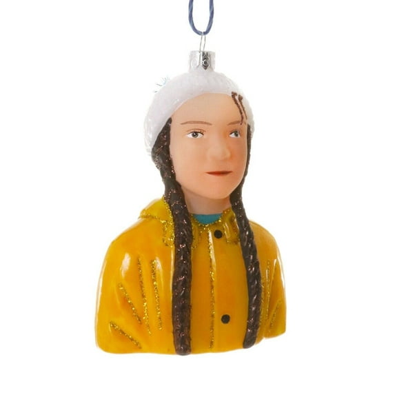 GRETA THUNBERG Glass Christmas Ornament, by Cody Foster