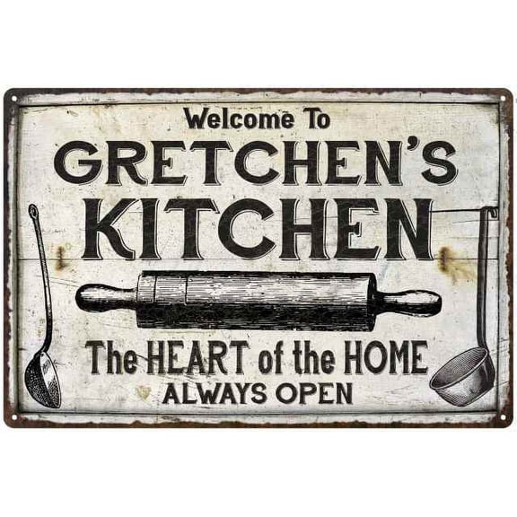 GRETCHEN'S Kitchen Farmhouse Sign Gift 8x12 Metal 108120033447
