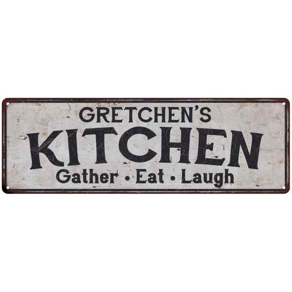 GRETCHEN's Kitchen Rustic Chic Decor Gift 8x24 Sign 108240051930
