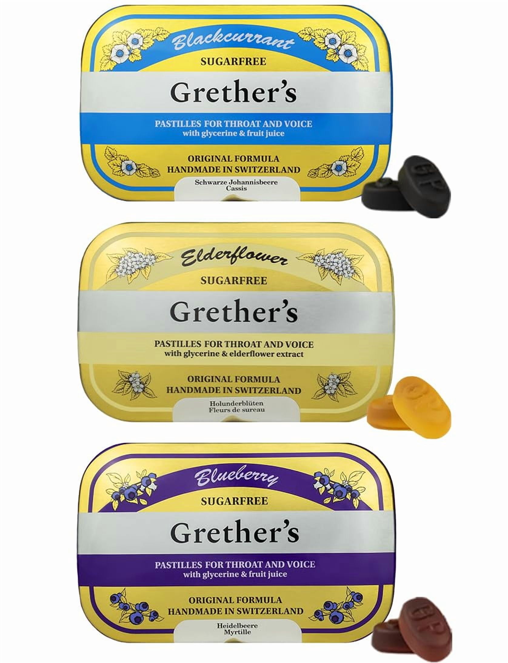 Grether's Soothing Natural Pastilles, 3 Flavor Pack, Throat and