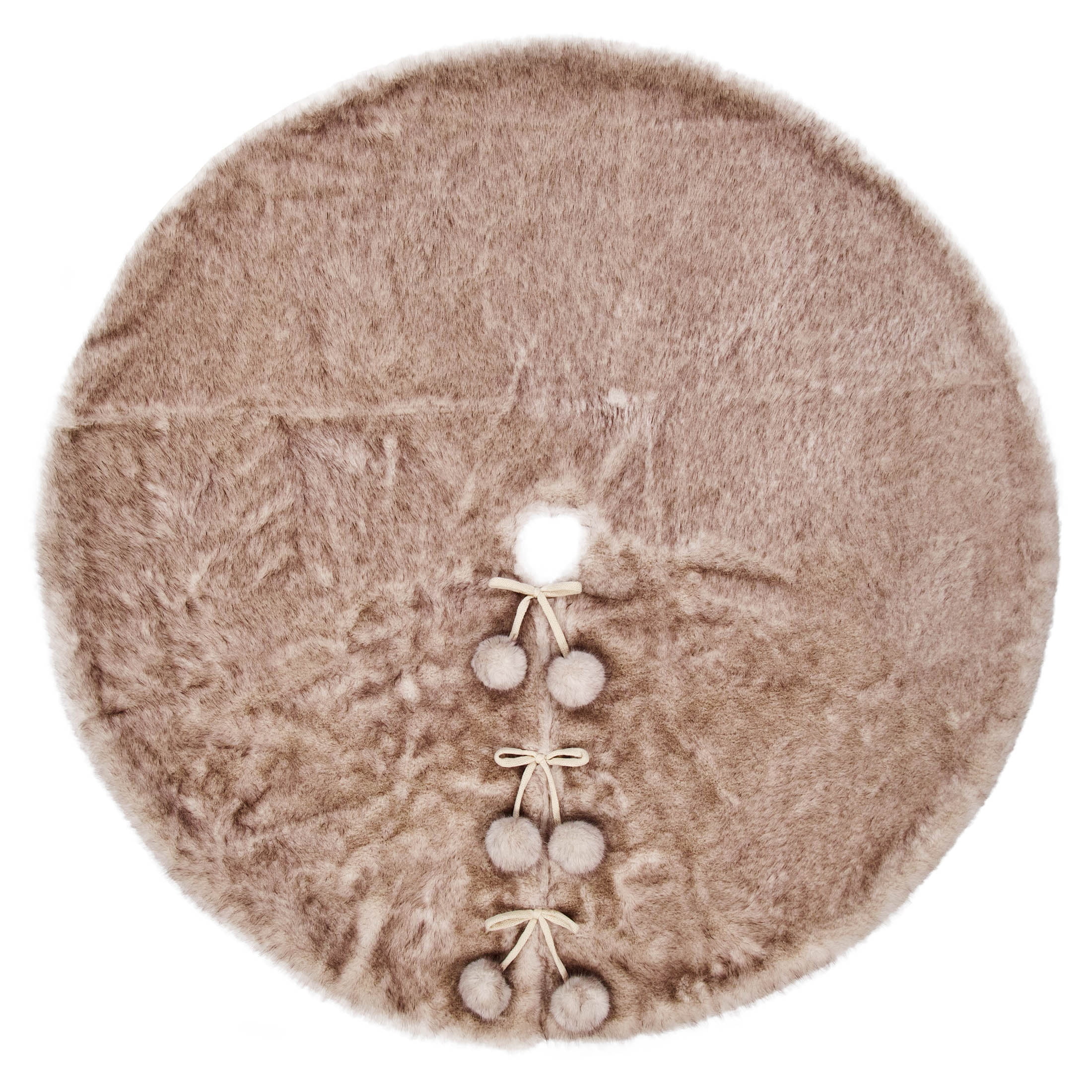 Faux Fur Christmas Tree Skirt, Gray, 48", by Holiday Time