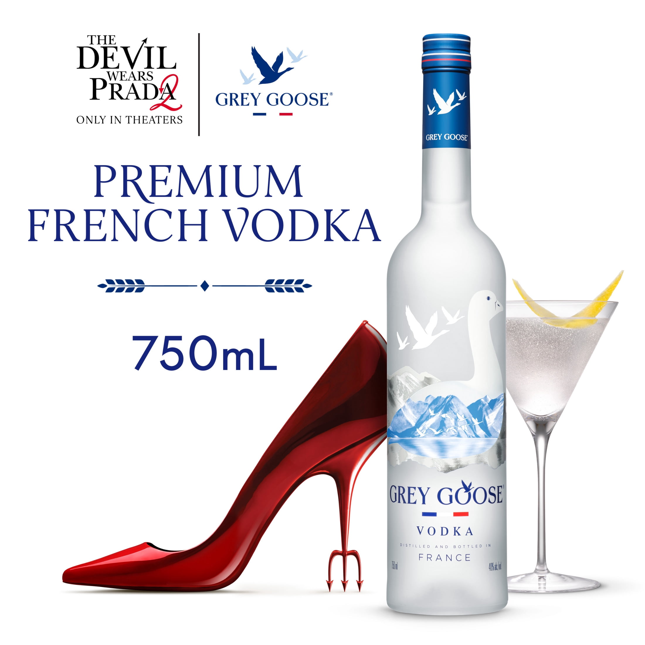 GREY GOOSE Vodka, 750 mL Bottle, ABV 40%