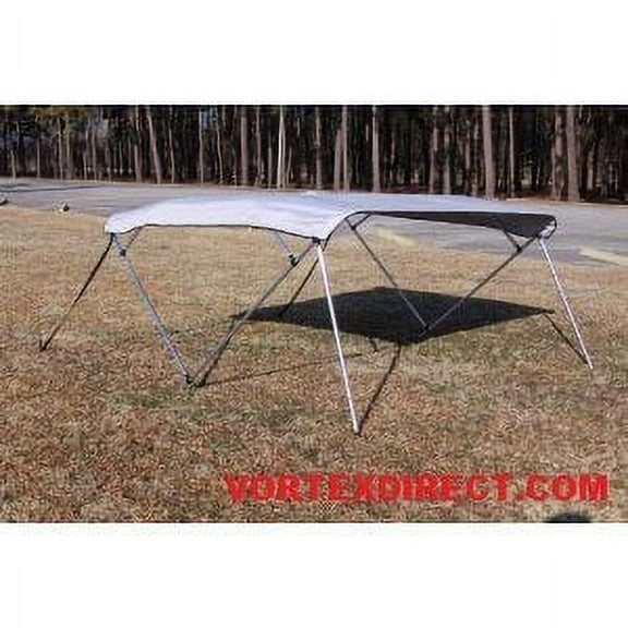 GREY/GRAY Vortex 4 Bow Bimini Top 8' Long, 85-90" Wide, 54" High, Pontoon / Deck Boat Complete Kit, Frame, Canopy, and Hardware (FAST SHIPPING - 1 TO 4 BUSINESS DAY DELIVERY)