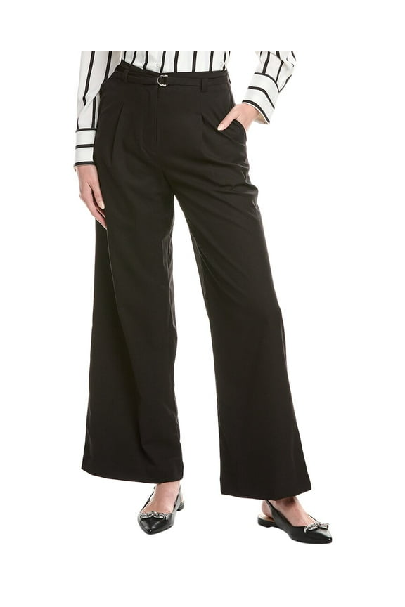 womens Pleated Wide Leg Pant, s, Black