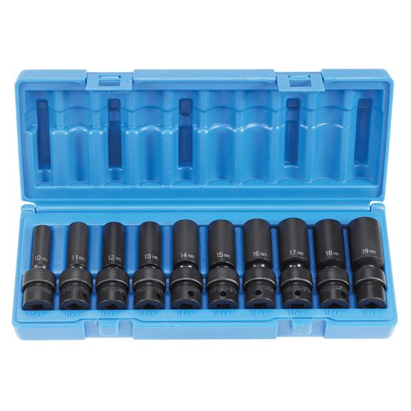 GREY PNEUMATIC 1210UMD 3/8" Drive Socket Set, 10 pcs
