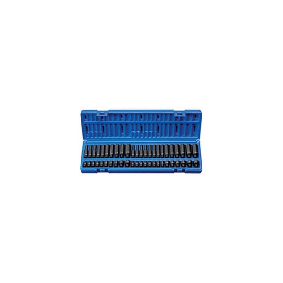 GREY PNEUMATIC 9748 1/4" Drive Standard and Deep Length Surface Drive Impact Set, 48 pcs