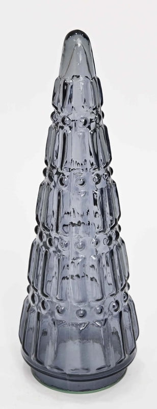 Glass Embossed Christmas Tree Decoration, Gray, 12", by Holiday Time