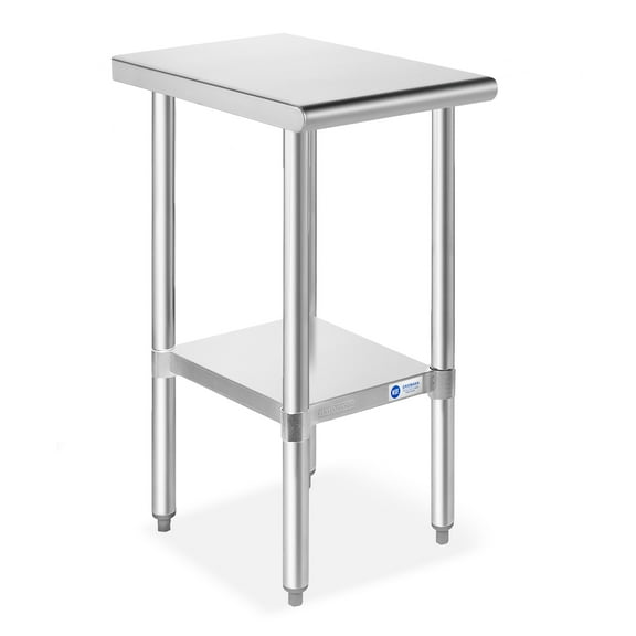 GRIDMANN 12 x 24 Inch Stainless Steel Table w/ Undershelf, NSF Commercial Kitchen Work & Prep Table
