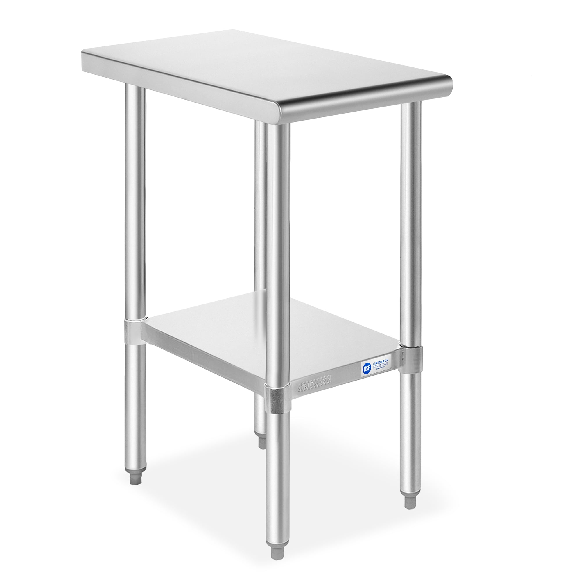 Stainless Steel Commercial Prep Table with Undershelf, 12 x 30 Inches
