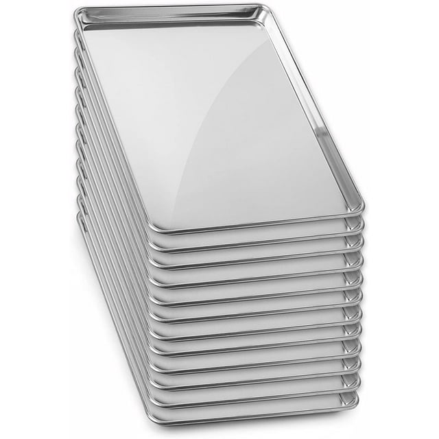 GRIDMANN 18" x 26" Commercial Grade Aluminum Cookie Sheet Baking Tray Pan Full Sheet 12 Pans