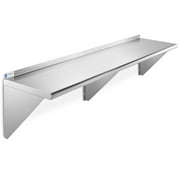 GRIDMANN 18 x 72 NSF Stainless Steel Kitchen Wall Mount Shelf w/ Backsplash